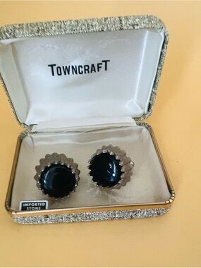 Towncraft Men's Black Onyx-Style Cufflinks